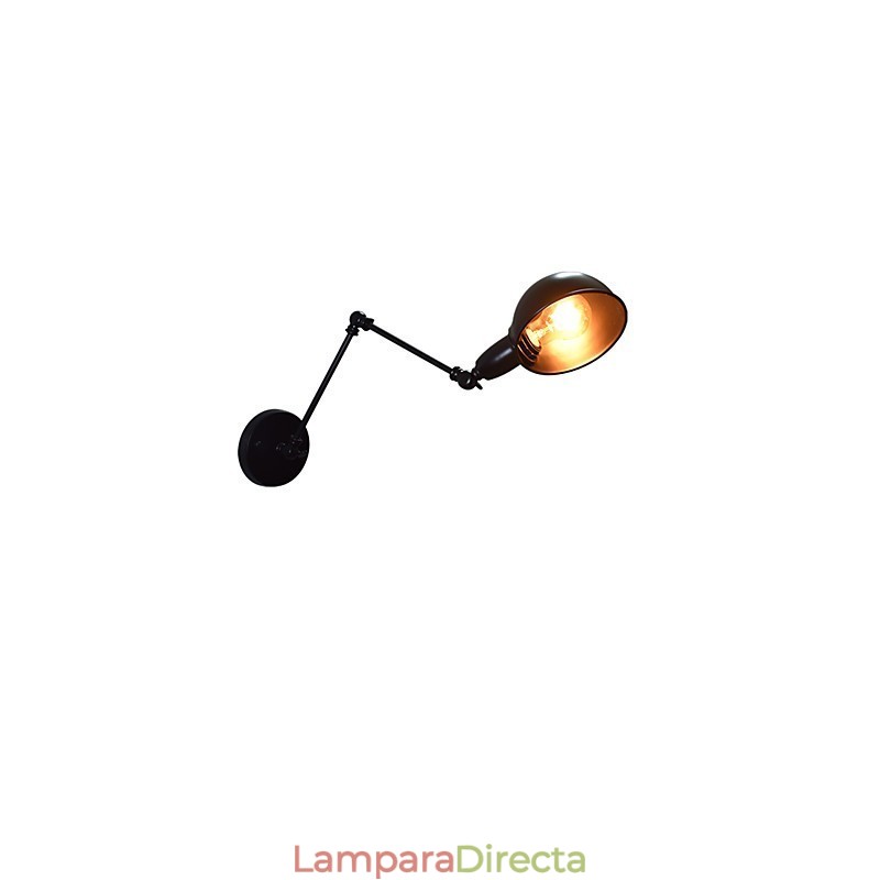 Lámpara de pared plegable Buzz de hierro con forma de sable de luz negro, estilo europeo y americano.
