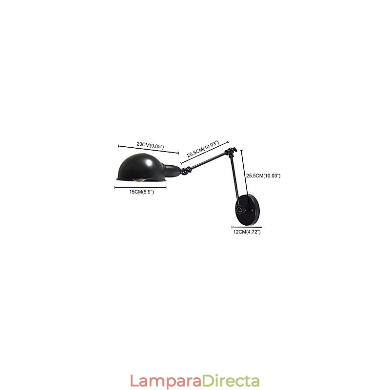 Lámpara de pared plegable Buzz de hierro con forma de sable de luz negro, estilo europeo y americano.
