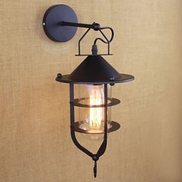 Apliques de pared con luz ambiental y protección ocular de estilo mini con pintura retro campestre