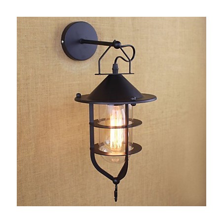 Apliques de pared con luz ambiental y protección ocular de estilo mini con pintura retro campestre Apliques de pared con luz ambiental y protección ocular de estilo mini con pintura retro campestre