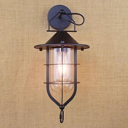 Apliques de pared con luz ambiental y protección ocular de estilo mini con pintura retro campestre