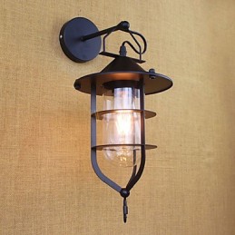 Apliques de pared con luz ambiental y protección ocular de estilo mini con pintura retro campestre