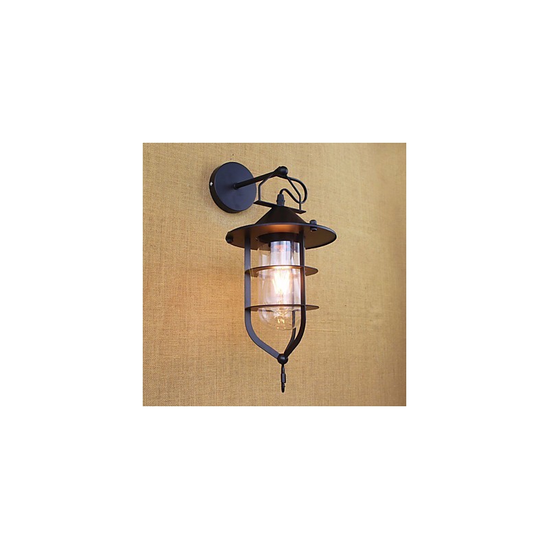 Apliques de pared con luz ambiental y protección ocular de estilo mini con pintura retro campestre
