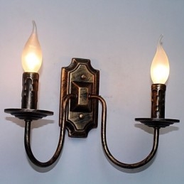 Lámpara de pared retro sencilla para pasillo, pasillo, lámpara de doble cabezal para dormitorio, sala de estar, iluminación de pared