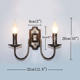 Lámpara de pared retro sencilla para pasillo, pasillo, lámpara de doble cabezal para dormitorio, sala de estar, iluminación de pared