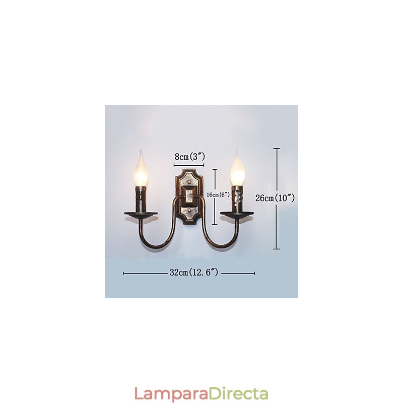Lámpara de pared retro sencilla para pasillo, pasillo, lámpara de doble cabezal para dormitorio, sala de estar, iluminación de pared