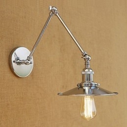 Lámpara de brazo oscilante de iluminación ambiental con acabado galvanizado retro de estilo campestre contemporáneo moderno.