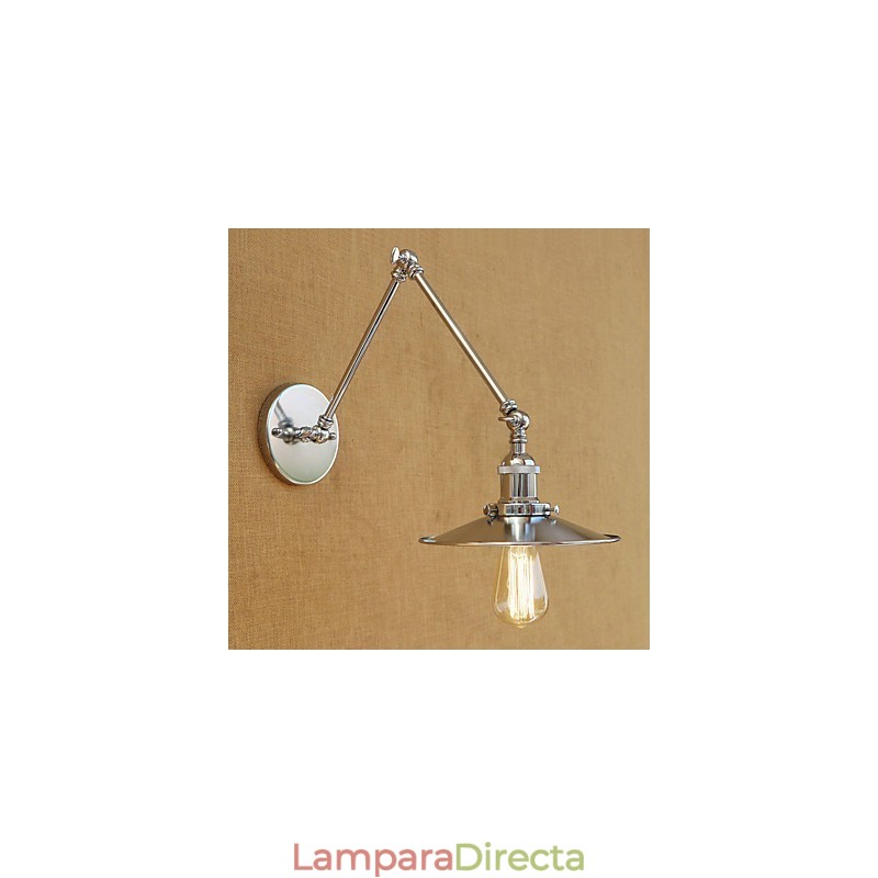 Lámpara de brazo oscilante de iluminación ambiental con acabado galvanizado retro de estilo campestre contemporáneo moderno.
