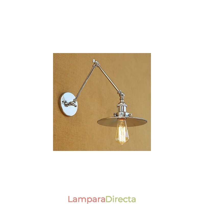 Lámpara de brazo oscilante de iluminación ambiental con acabado galvanizado retro de estilo campestre contemporáneo moderno.
