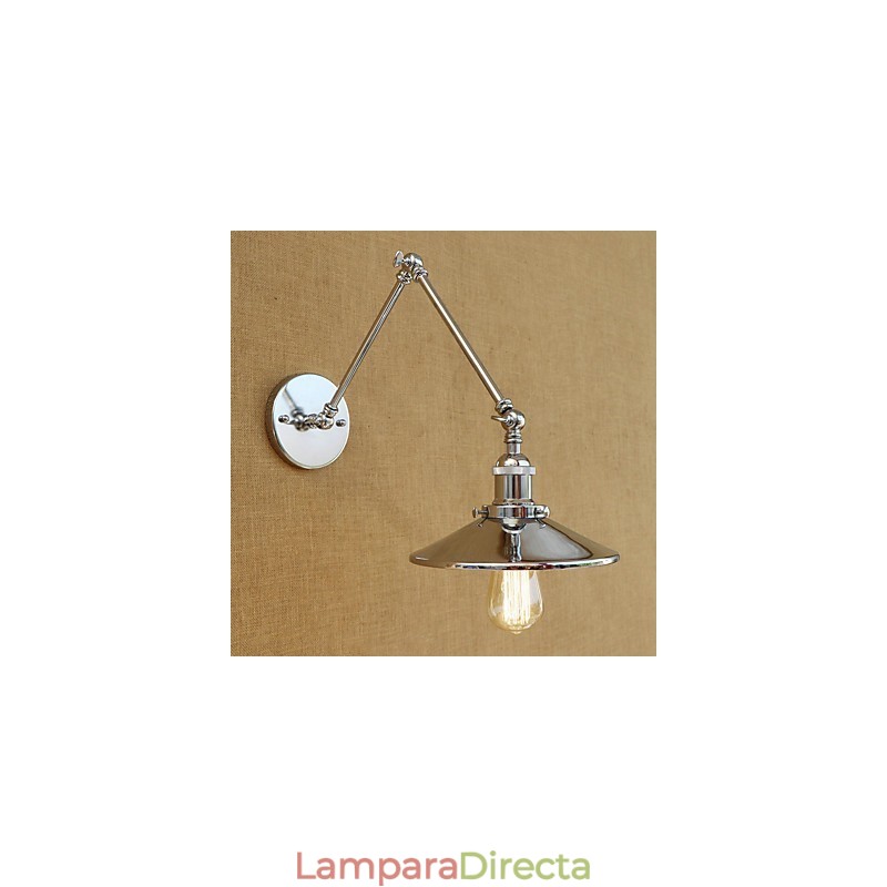 Lámpara de brazo oscilante de iluminación ambiental con acabado galvanizado retro de estilo campestre contemporáneo moderno.