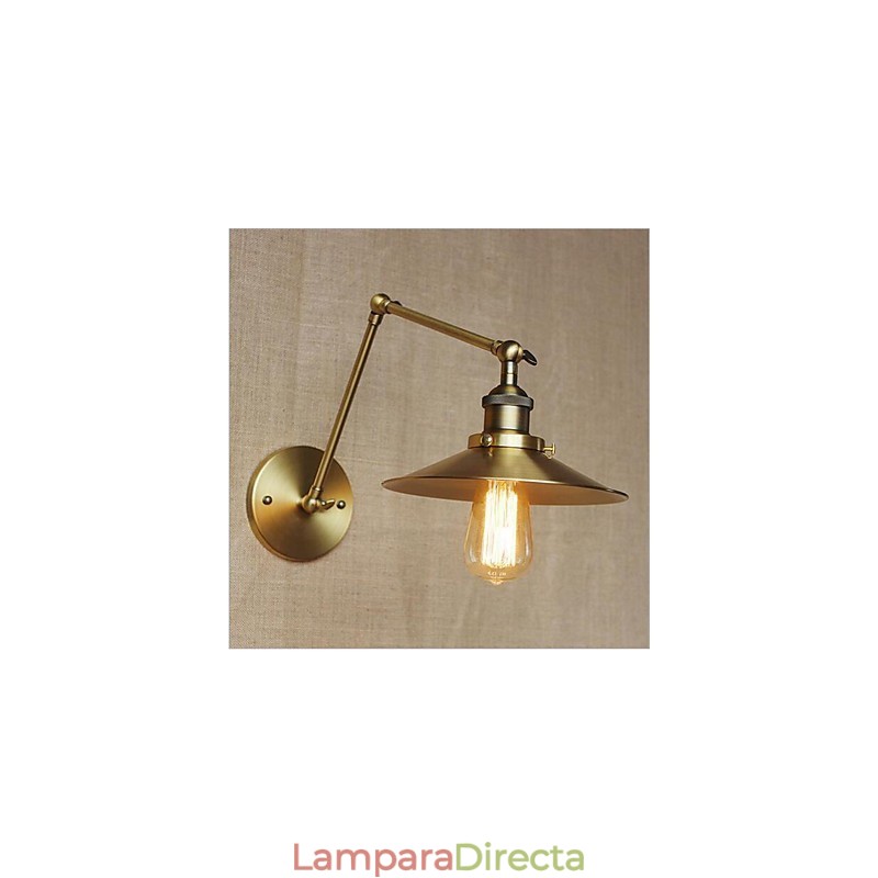 Lámpara de brazo oscilante de iluminación ambiental con acabado galvanizado retro de estilo campestre contemporáneo moderno.