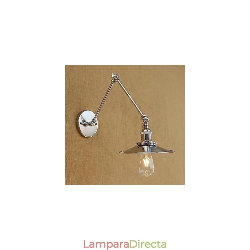 Lámpara de brazo oscilante de iluminación ambiental con acabado galvanizado retro de estilo campestre contemporáneo moderno.