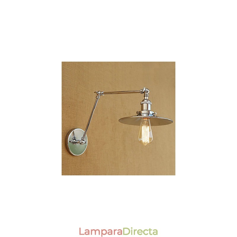 Lámpara de brazo oscilante de iluminación ambiental con acabado galvanizado retro de estilo campestre contemporáneo moderno.
