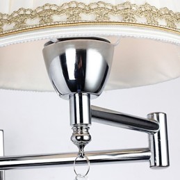 Lámpara de pared con brazo oscilante de cristal, moderna, contemporánea, rústica, estilo campestre, cromada
