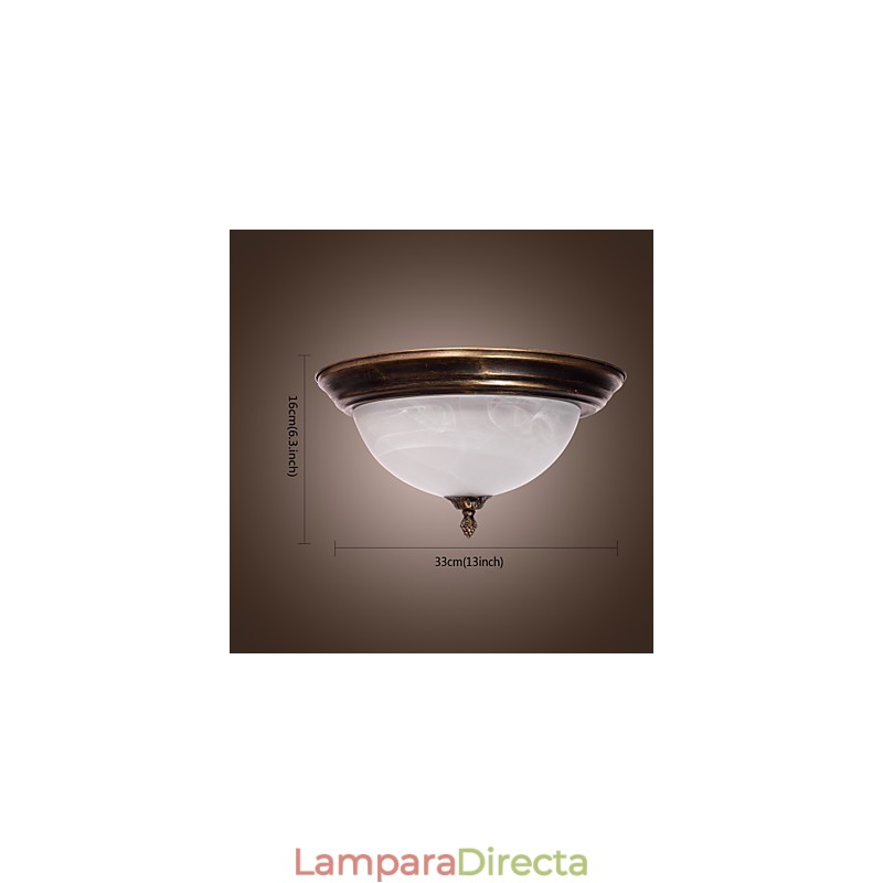 Lámpara de techo de inspiración antigua con 2 luces