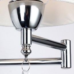 Lámpara de pared moderna contemporánea rústica estilo cabaña moderna contemporánea estilo campestre cromado con brazo oscilante de cristal