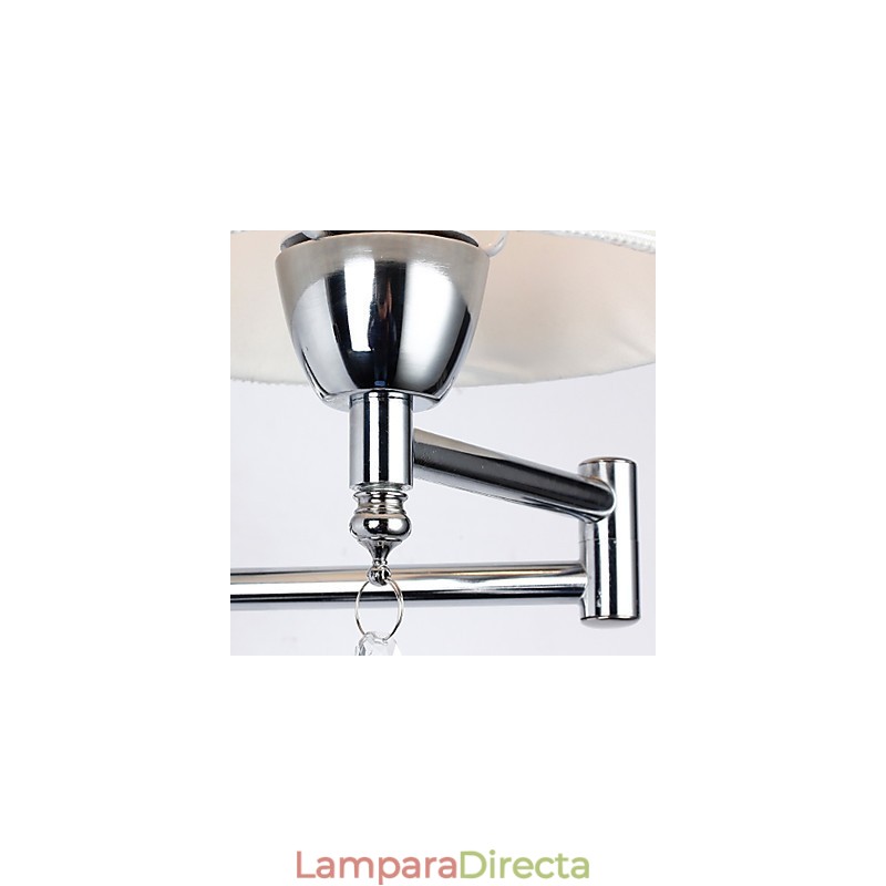 Lámpara de pared moderna contemporánea rústica estilo cabaña moderna contemporánea estilo campestre cromado con brazo oscilante de cristal