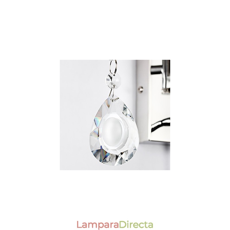 Lámpara de pared moderna contemporánea rústica estilo cabaña moderna contemporánea estilo campestre cromado con brazo oscilante de cristal