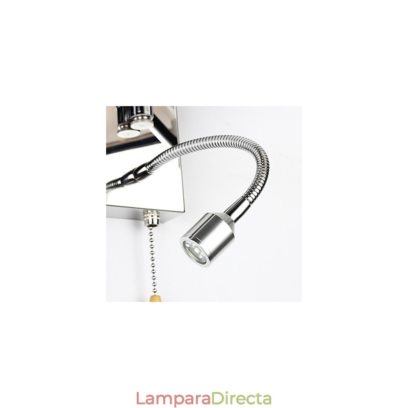 Lámpara de pared moderna contemporánea rústica estilo cabaña moderna contemporánea estilo campestre cromado con brazo oscilante de cristal