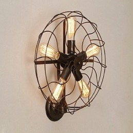 Aplique de pared con luz ambiental de estilo mini, con pintura rústica clásica tradicional de estilo campestre.