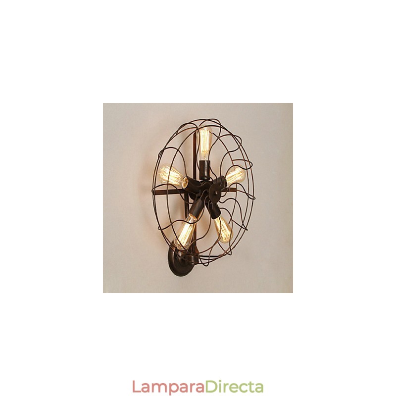 Aplique de pared con luz ambiental de estilo mini, con pintura rústica clásica tradicional de estilo campestre.