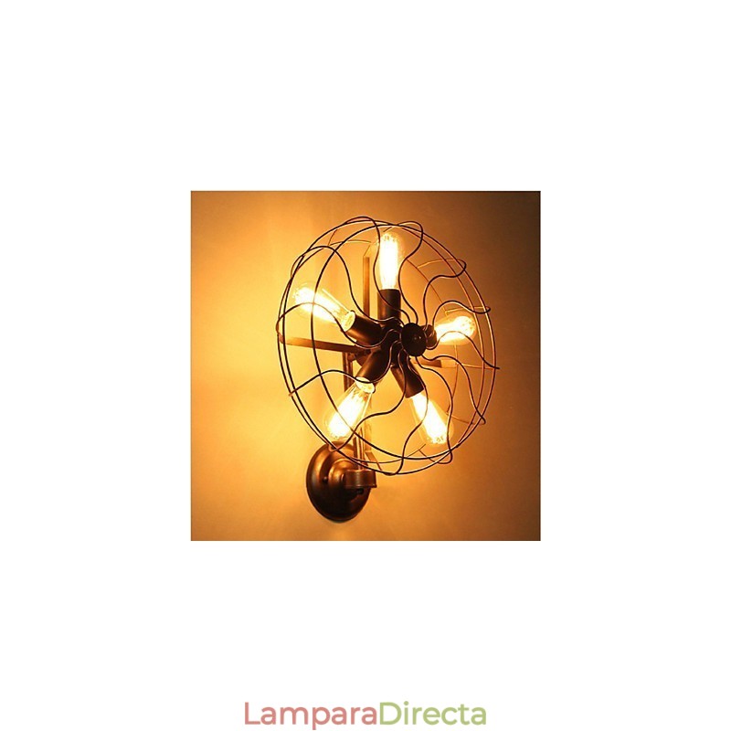 Aplique de pared con luz ambiental de estilo mini, con pintura rústica clásica tradicional de estilo campestre.