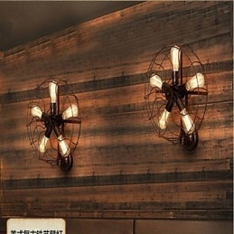 Aplique de pared con luz ambiental de estilo mini, con pintura rústica clásica tradicional de estilo campestre.