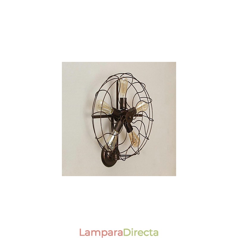 Aplique de pared con luz ambiental de estilo mini, con pintura rústica clásica tradicional de estilo campestre.