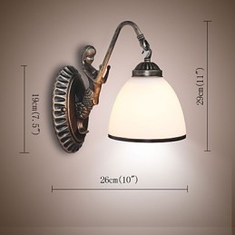 Lámpara de pared de estilo europeo retro para sala de estar, dormitorio, porche, balcón, cafetería