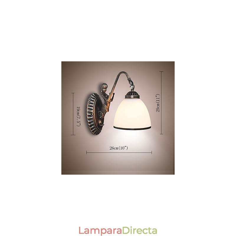 Lámpara de pared de estilo europeo retro para sala de estar, dormitorio, porche, balcón, cafetería