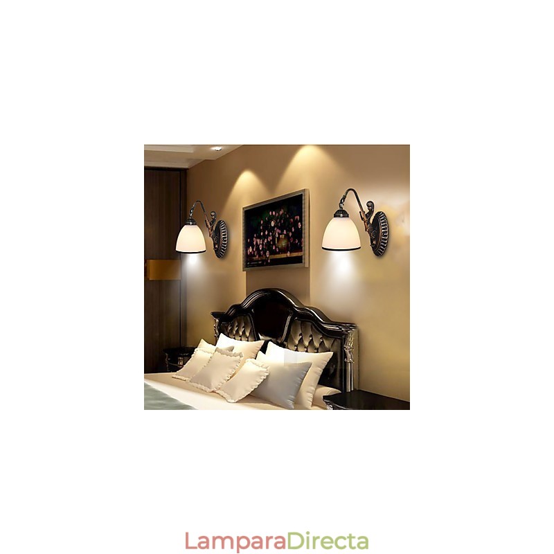 Lámpara de pared de estilo europeo retro para sala de estar, dormitorio, porche, balcón, cafetería