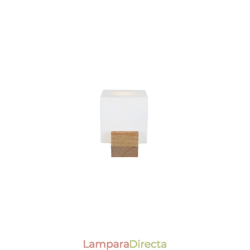 Lámpara de pared sencilla, lámpara de noche, lámpara de escritorio con pantalla de vidrio y madera maciza para dormitorio, tocador, sala de estar, habitación de bebé, dormitorio universitario, mesa de centro, librería
