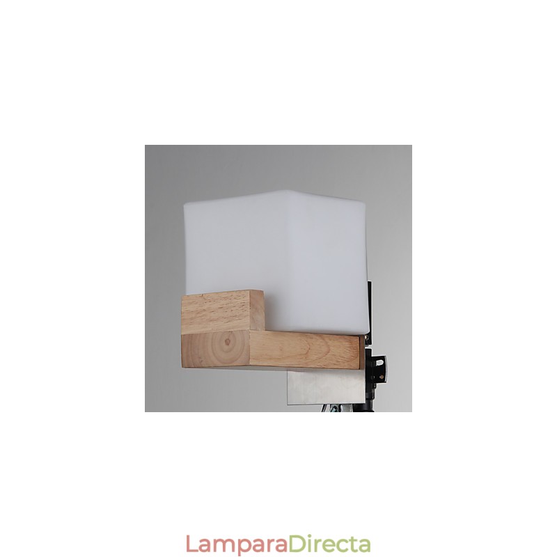 Lámpara de pared sencilla, lámpara de noche, lámpara de escritorio con pantalla de vidrio y madera maciza para dormitorio, tocador, sala de estar, habitación de bebé, dormitorio universitario, mesa de centro, librería