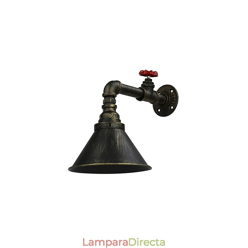 Aplique de pared industrial retro tipo loft para restaurante y bar, lámpara de pared de tubería de agua de metal