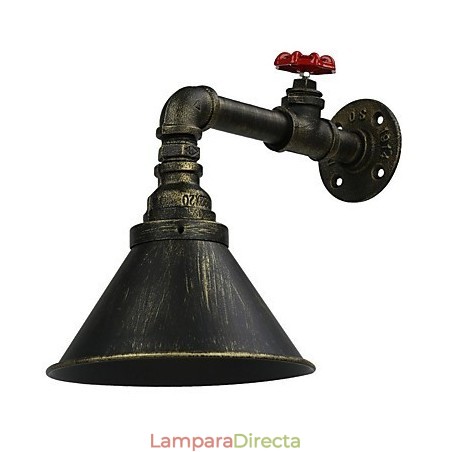Aplique de pared industrial retro tipo loft para restaurante y bar, lámpara de pared de tubería de agua de metal Aplique de pared industrial retro tipo loft para restaurante y bar, lámpara de pared de tubería de agua de metal