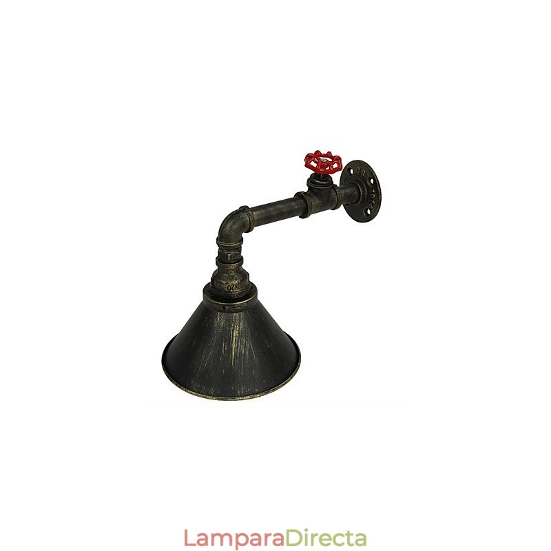 Aplique de pared industrial retro tipo loft para restaurante y bar, lámpara de pared de tubería de agua de metal