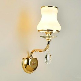 Lámpara de pared de luz ambiental moderna y contemporánea con acabado galvanizado, estilo mini de cristal, con protección ocular.