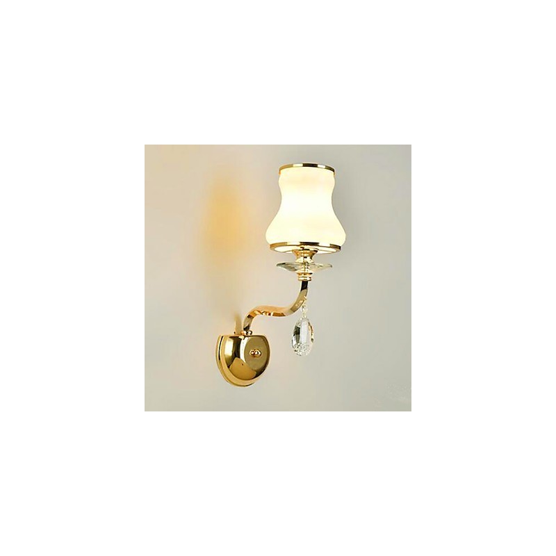 Lámpara de pared de luz ambiental moderna y contemporánea con acabado galvanizado, estilo mini de cristal, con protección ocular.