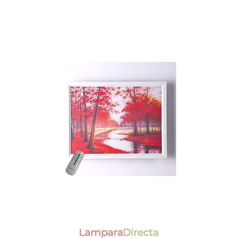 Pintura contemporánea moderna integrada para apliques de pared con luz ambiental.