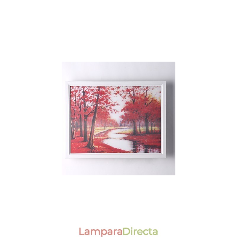 Pintura contemporánea moderna integrada para apliques de pared con luz ambiental.