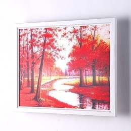 Pintura contemporánea moderna integrada para apliques de pared con luz ambiental.
