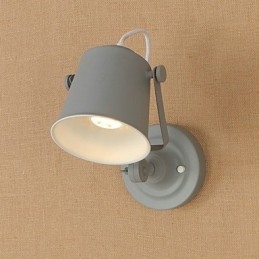 Lámpara de pared de acero pintado, estilo café americano negro, estilo retro, con sable de luz.