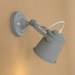 Lámpara de pared de acero pintado, estilo café americano negro, estilo retro, con sable de luz.