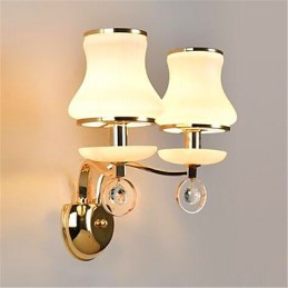 Lámpara de pared moderna y contemporánea con acabado galvanizado para protección ocular estilo mini de cristal.