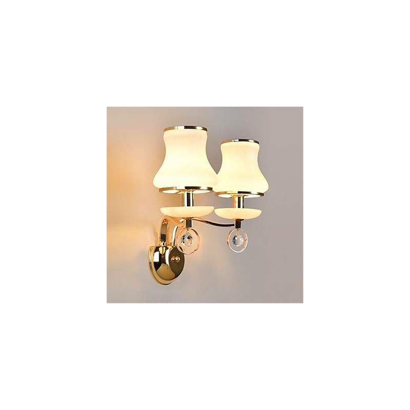 Lámpara de pared moderna y contemporánea con acabado galvanizado para protección ocular estilo mini de cristal.