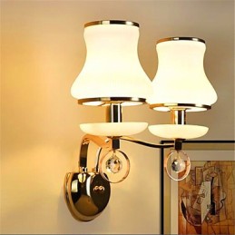 Lámpara de pared moderna y contemporánea con acabado galvanizado para protección ocular estilo mini de cristal.