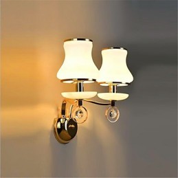 Lámpara de pared moderna y contemporánea con acabado galvanizado para protección ocular estilo mini de cristal.