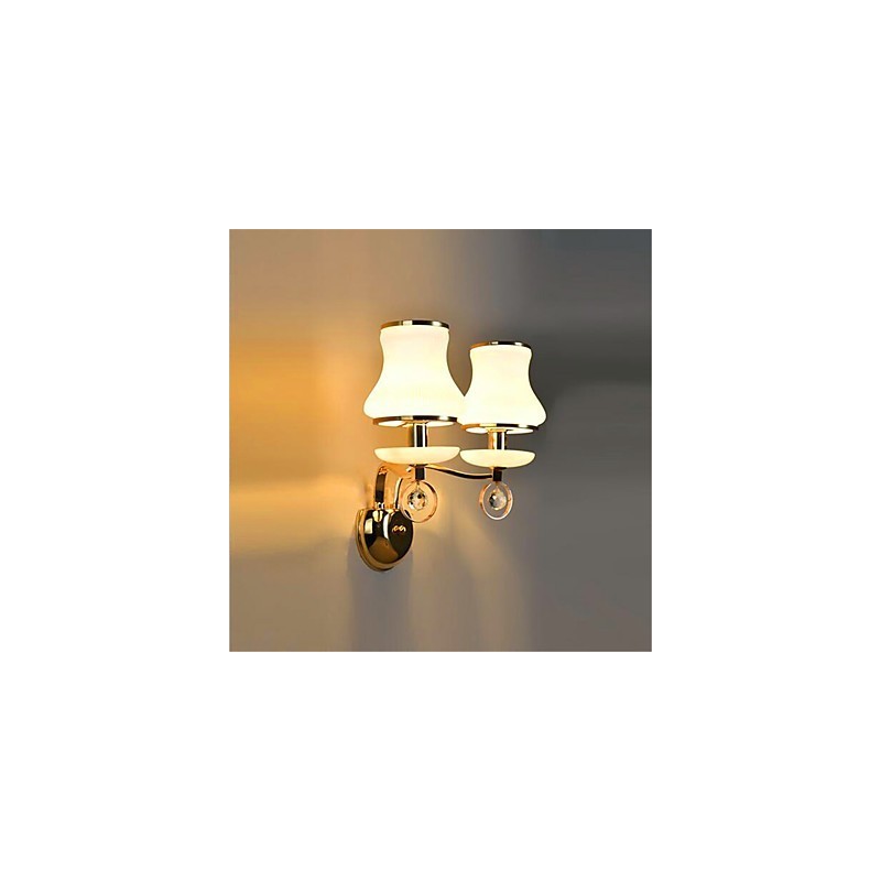Lámpara de pared moderna y contemporánea con acabado galvanizado para protección ocular estilo mini de cristal.