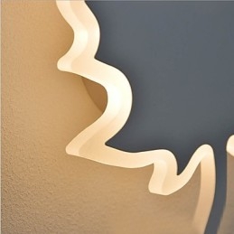 Pintura contemporánea moderna integrada para apliques de pared con luz ambiental.