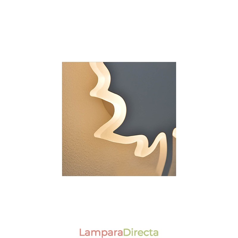 Pintura contemporánea moderna integrada para apliques de pared con luz ambiental.
